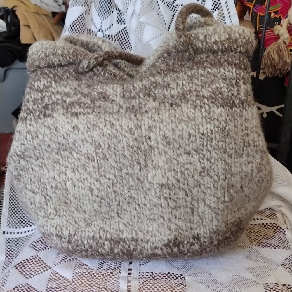 Hand crafted knit bag